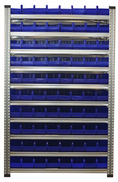 Elément de base 10 niveaux avec bacs de rangement - 90 bacs type K3 (H120xP235xL144 mm) inclus