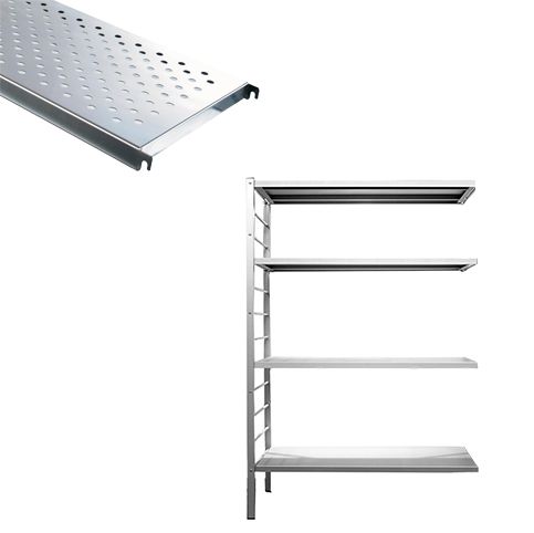 Elément suivant 4 tablettes perforées inox