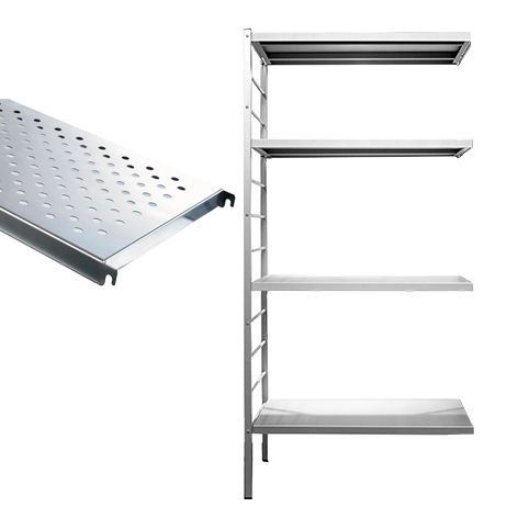 Elément suivant 4 tablettes perforées inox