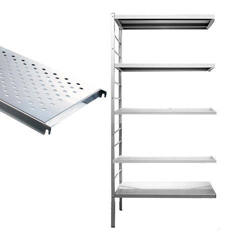 Elément suivant 5 tablettes perforées inox