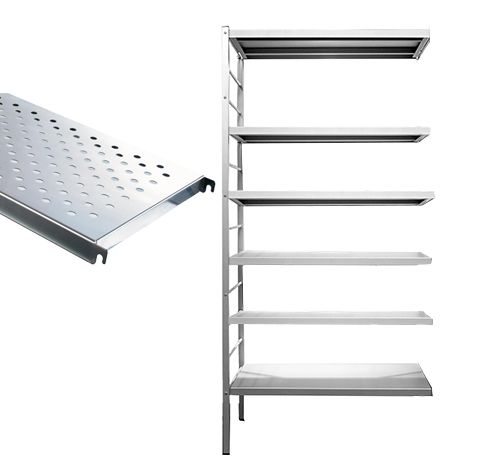 Elément suivant 6 tablettes perforées inox