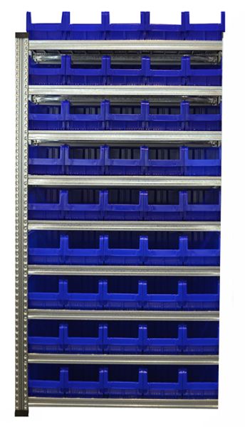 Elément suivant 9 niveaux avec bacs de rangement - 54 bacs type K4 (H163xP345xL205 mm) inclus