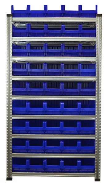 Elément de base 9 niveaux avec bacs de rangement - 63 bacs type K4 (H163xP345xL205 mm) inclus