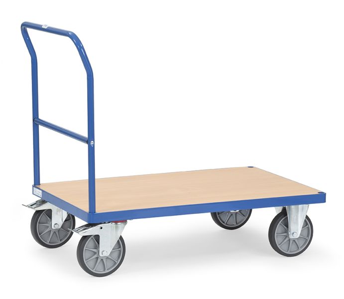Chariot à plateaux avec dossier de poussée amovible - plateau 850x500 mm