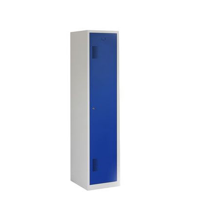 Vestiaire industrie propre/sale, 1 porte, corps gris, porte bleue
