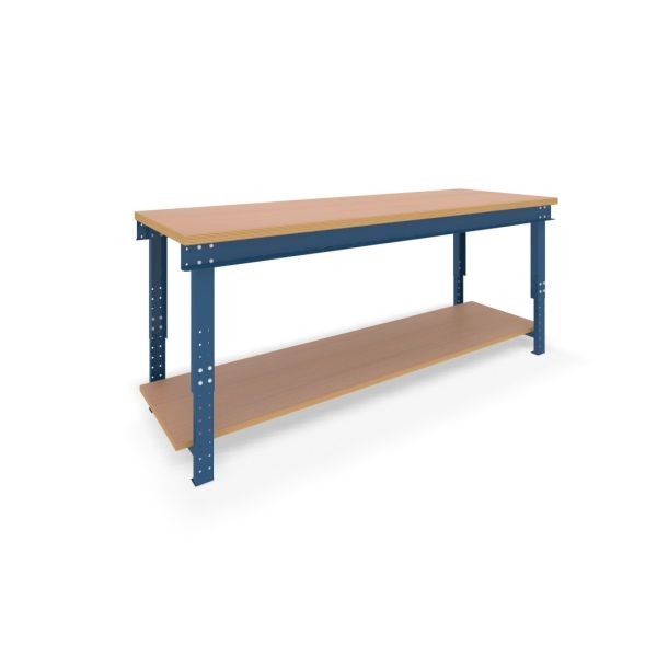 Etabli type B 650/1000x750x2500 - avec tablette de fond