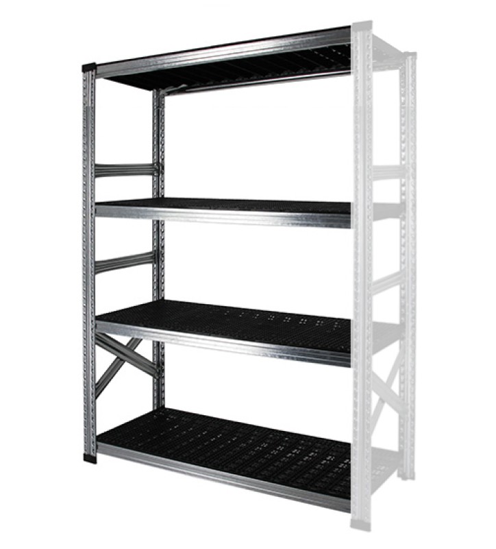 4 tablettes en plastique noir
