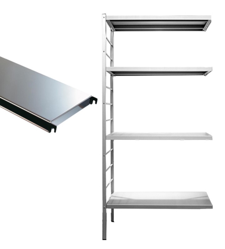 4 tablettes en acier inoxydable