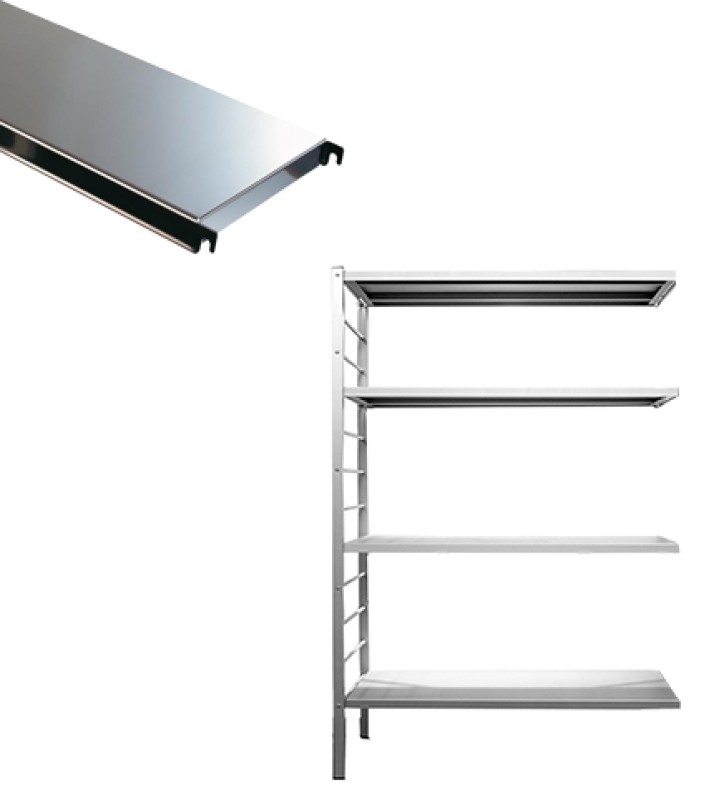 4 tablettes en acier inoxydable