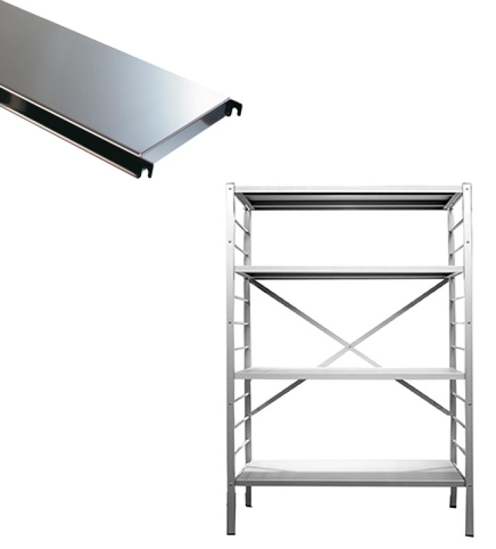 4 tablettes en acier inoxydable