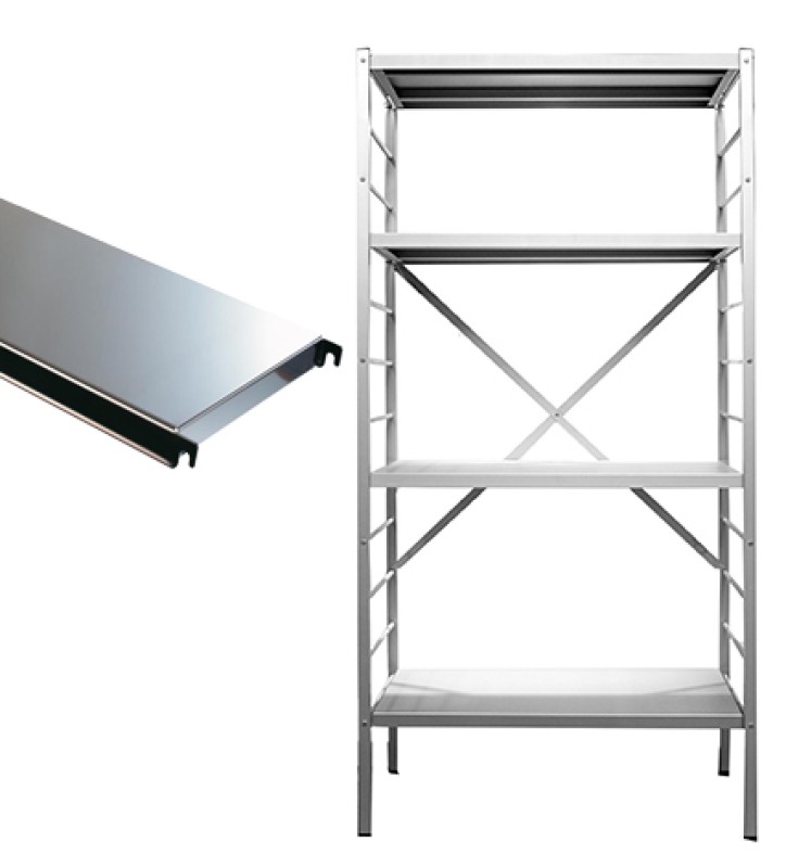 4 tablettes en acier inoxydable