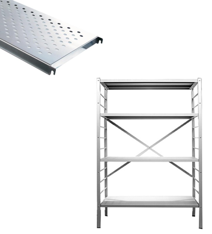 4 tablettes perforées inox