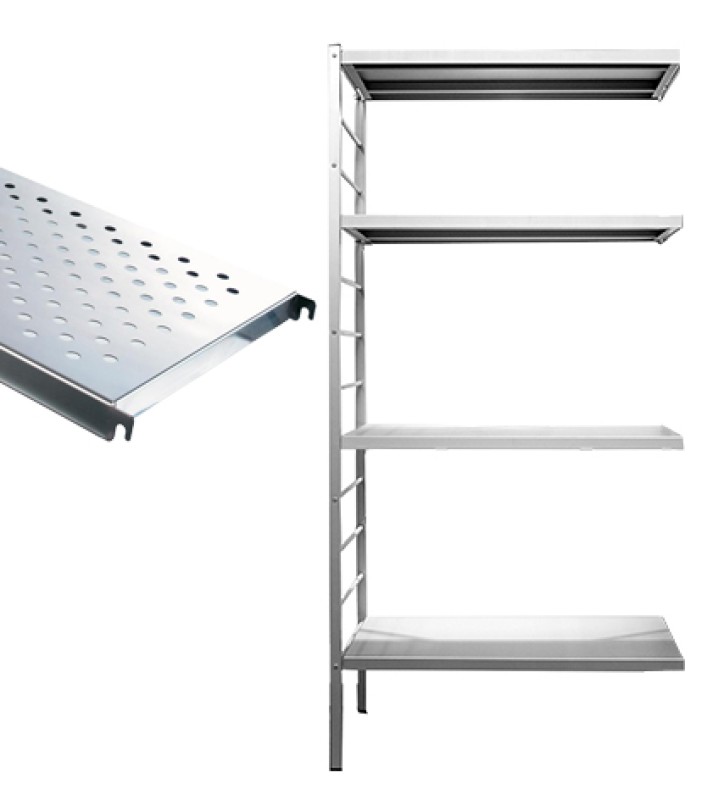 4 tablettes perforées inox