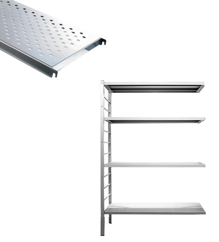 4 tablettes perforées inox