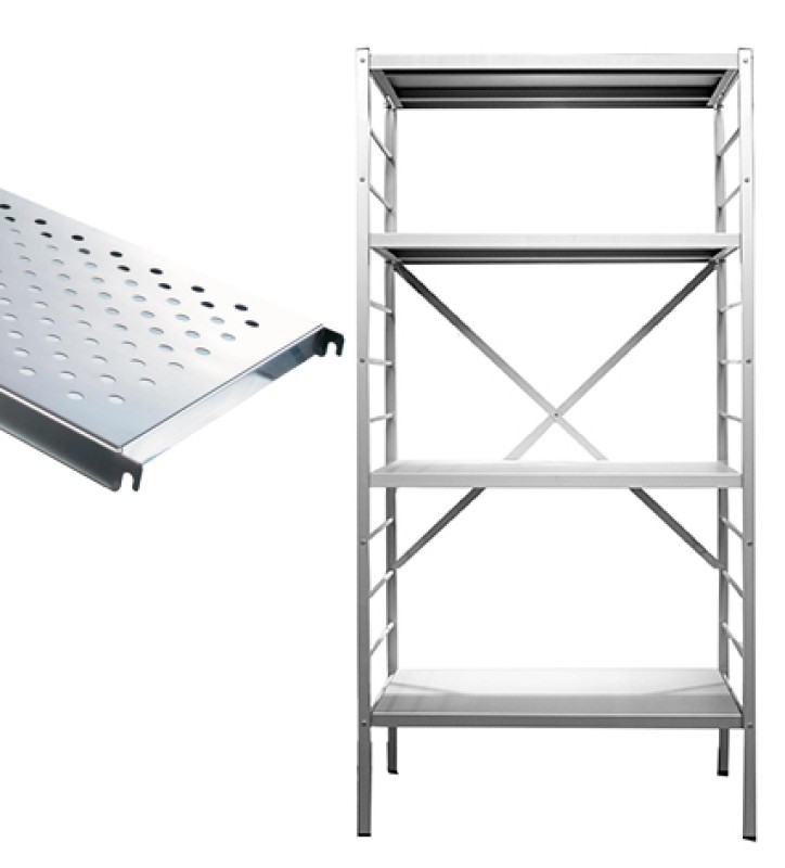 4 tablettes perforées inox
