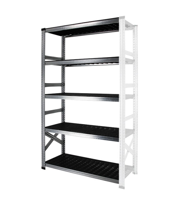 5 tablettes en plastique noir