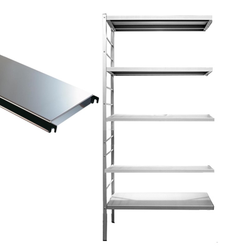 5 tablettes en acier inoxydable