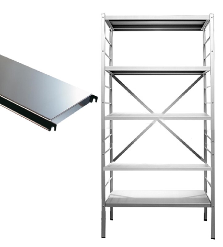 5 tablettes en acier inoxydable