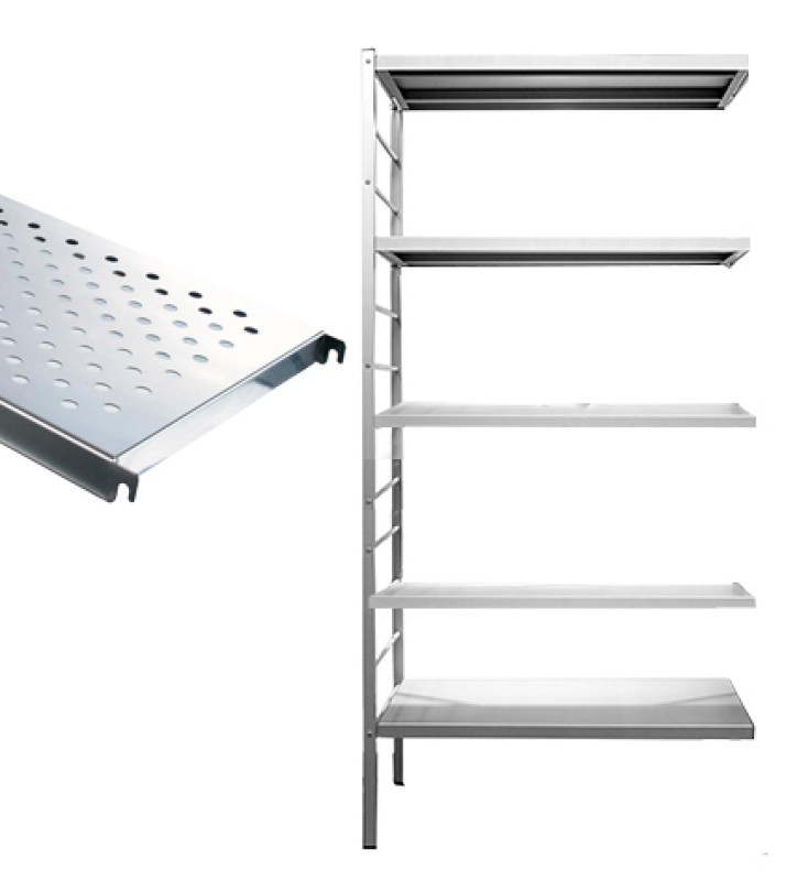 5 tablettes perforées inox