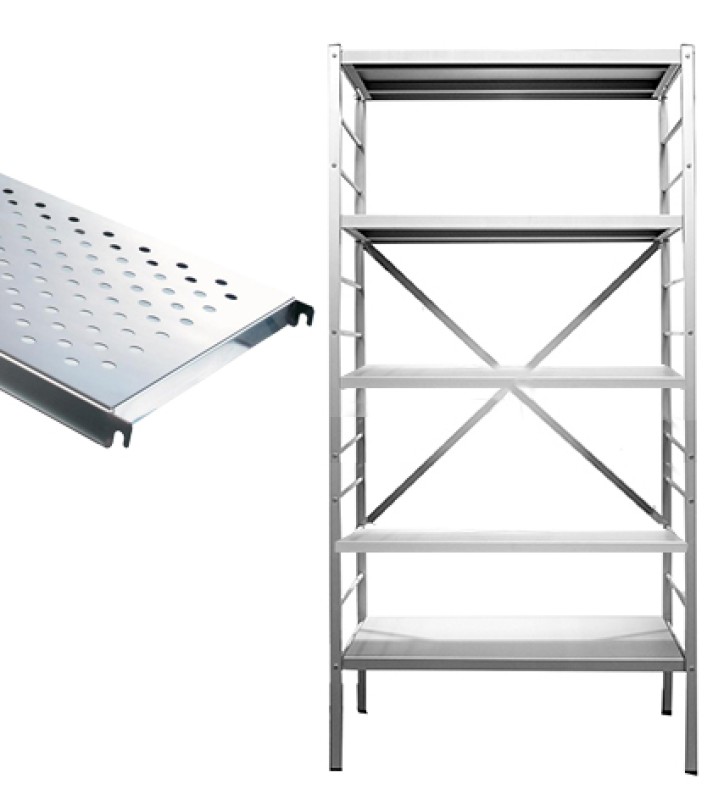 5 tablettes perforées inox
