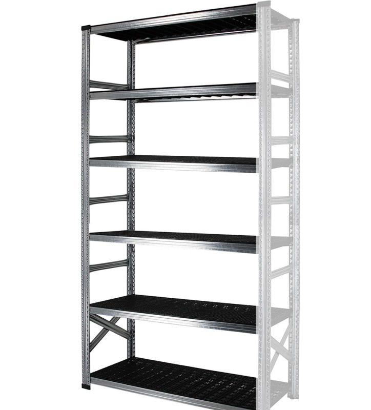 6 tablettes en plastique noir