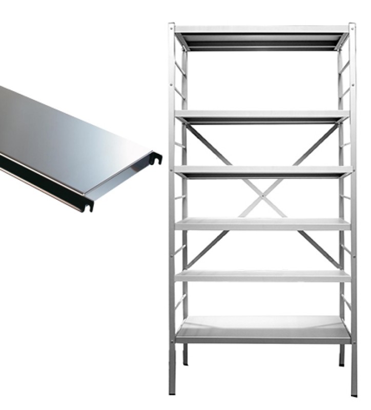 6 tablettes en acier inoxydable