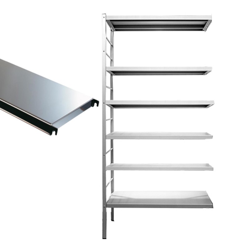 6 tablettes en acier inoxydable