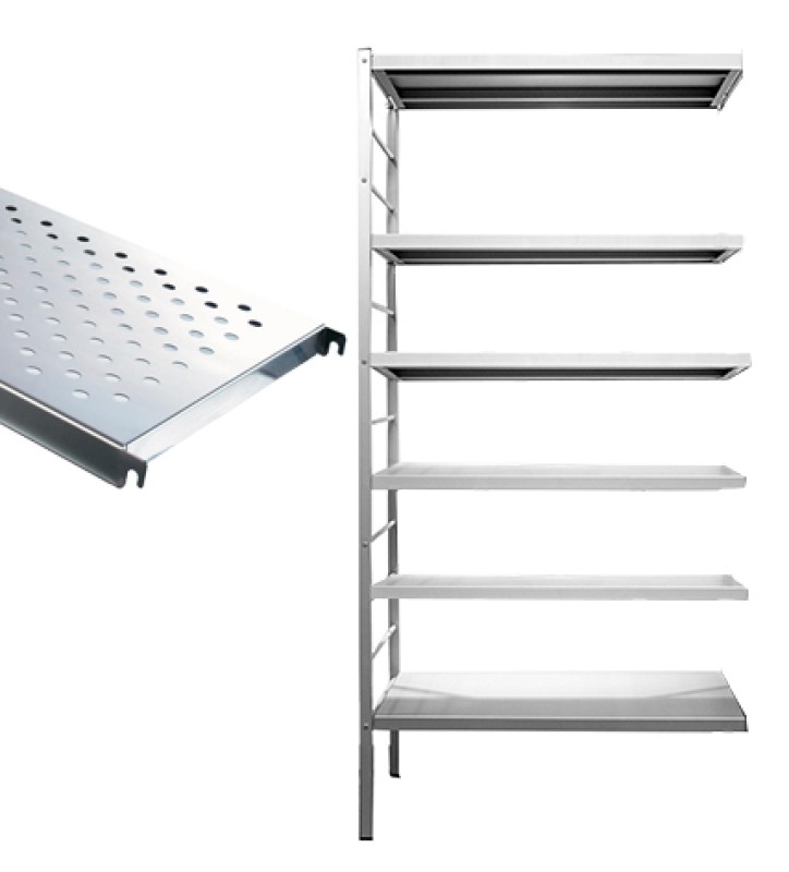 6 tablettes perforées inox