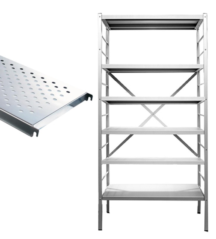 6 tablettes perforées inox
