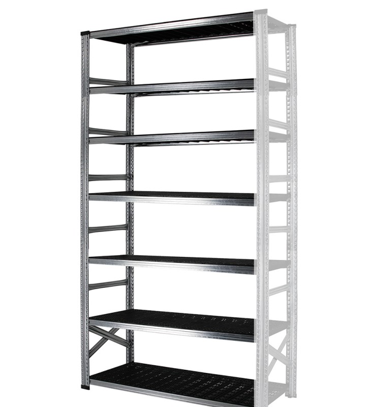 7 tablettes en plastique noir