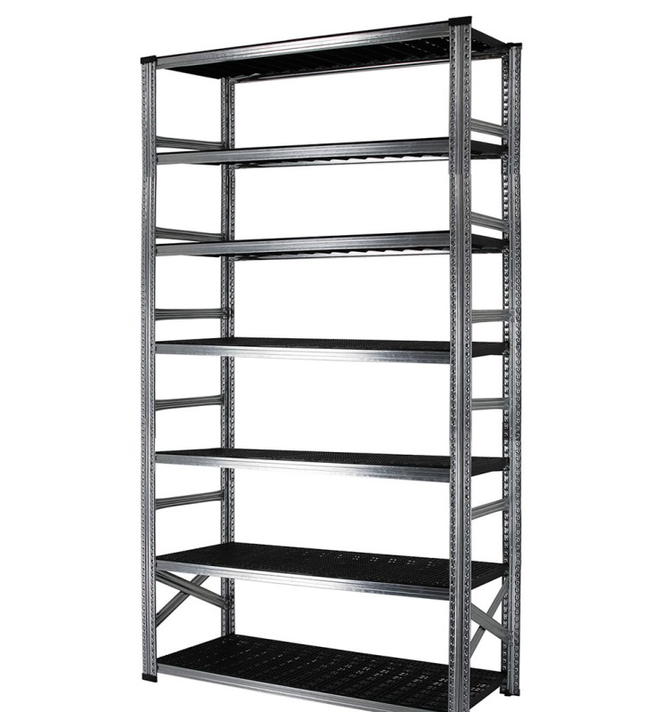 7 tablettes en plastique noir