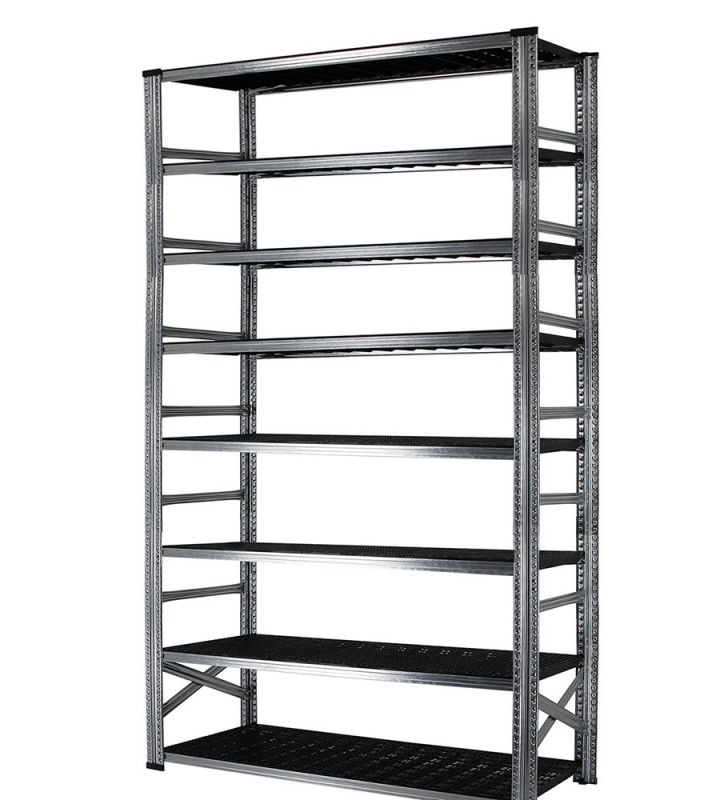 8 tablettes en plastique noir