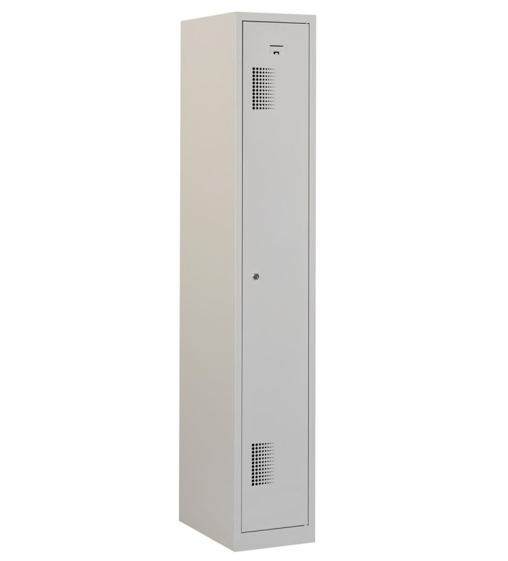 Casier type T, 1 porte, corps gris, porte grise