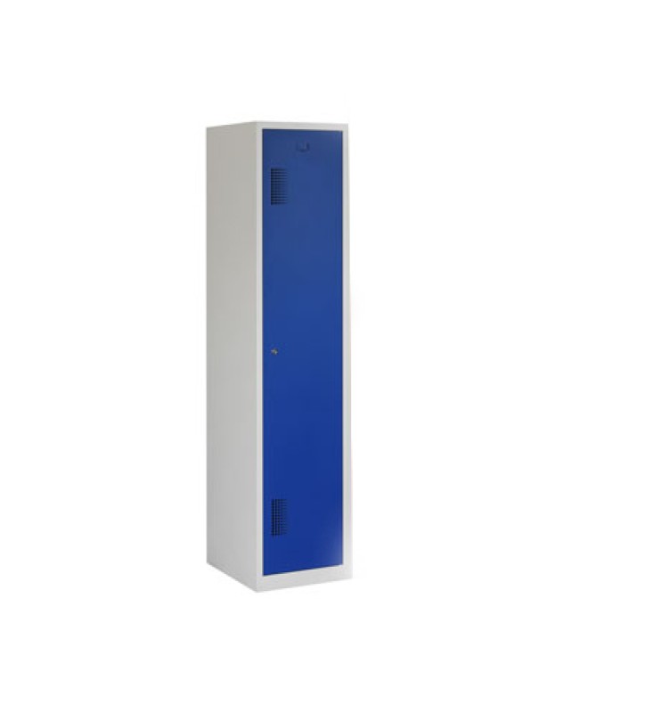Vestiaire industrie propre/sale, 1 porte, corps gris, porte bleue