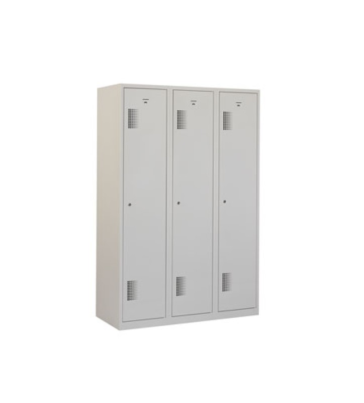 Vestiaire industrie propre/sale, 3x1 porte, corps gris, porte grises