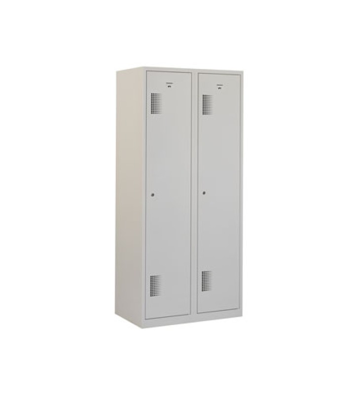 Vestiaire industrie propre/sale, 2x1 porte, corps gris, porte grises