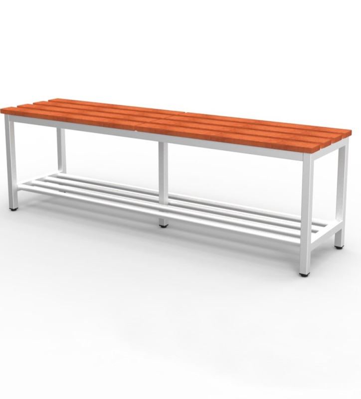 Banc avec lattes en hêtre massif. 450x350x1500 mm (HxPxL).