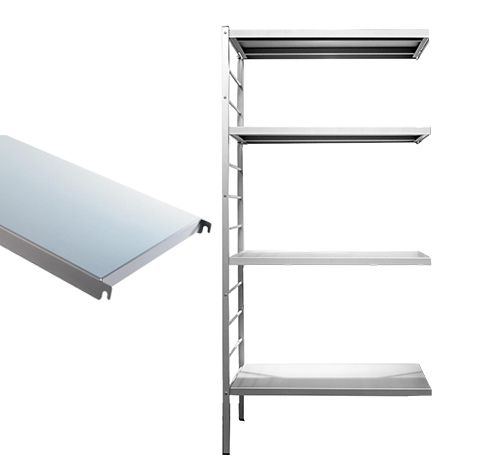 Aanbouwrek 4 aluminium legborden