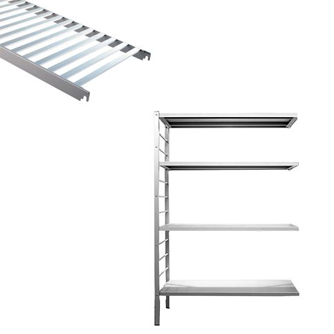 Aanbouwrek 4 aluminium roosterlegborden