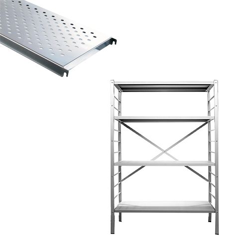 Basisrek 4 perfo legborden inox