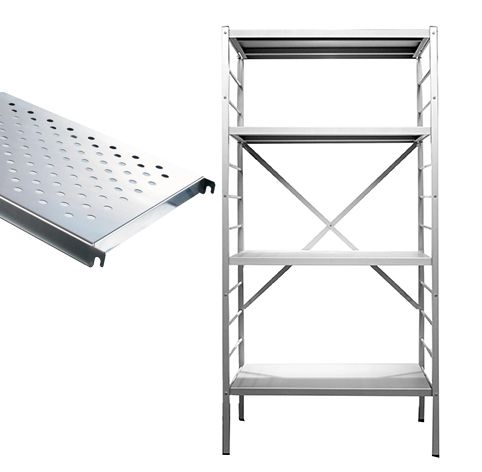 Basisrek 4 perfo legborden inox