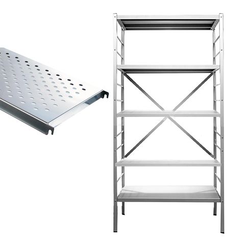 Basisrek 5 perfo legborden inox
