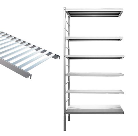 Aanbouwrek 6 aluminium roosterlegborden