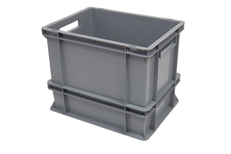 Euronormba 400x300x325k, bodem en zijwanden gesloten, geribde bodem