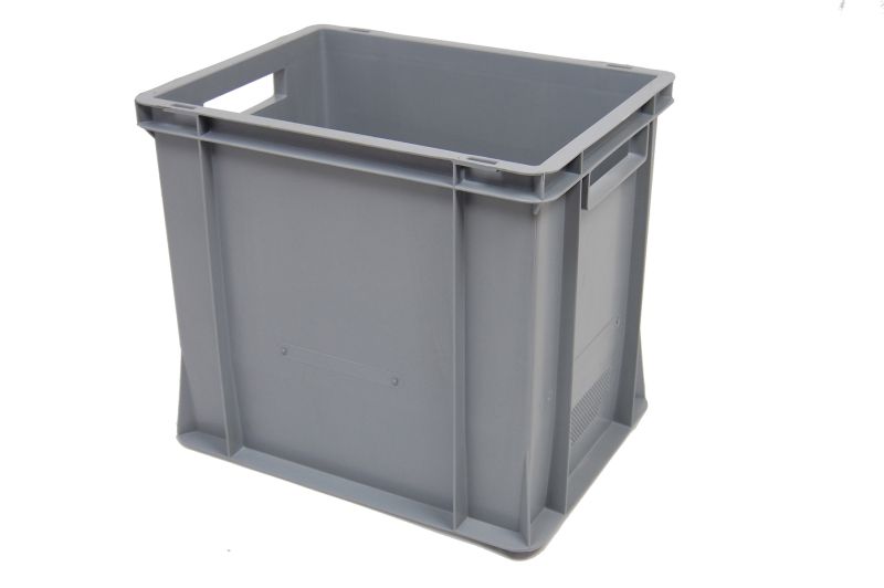 Euronormbak 400x300x360, bodem en zijwanden gesloten, geribde bodem