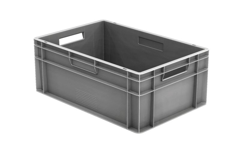 Euronormbak 600x400x240, bodem en wanden gesloten, bolle bodem