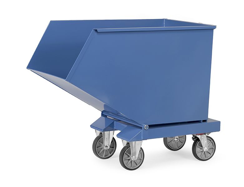 Kantelbare stalen bakwagen - inhoud 450 liter - met aftapkraan