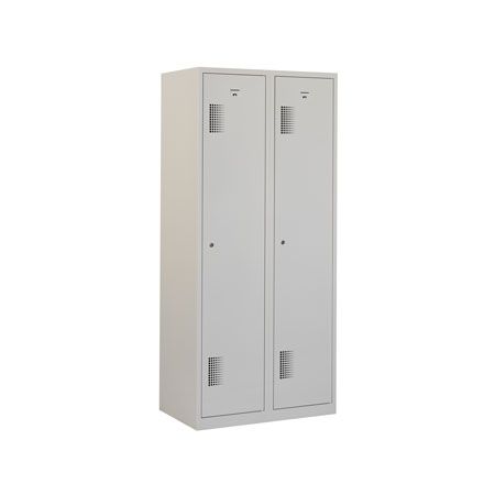 Locker met schoon/vuil-verdeling, 2x1 deurs, grijze omkasting, grijze deuren