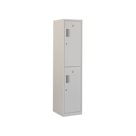 Locker met schoon/vuil-verdeling, 1x2 deurs, grijze omkasting, grijze deuren