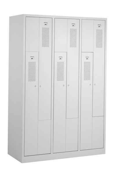 Z-lockers, 3x2 deurs, grijze omkasting, grijze deuren